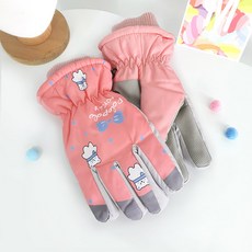 woojooi 女童款蝴蝶結小熊觸控鋪棉手套組