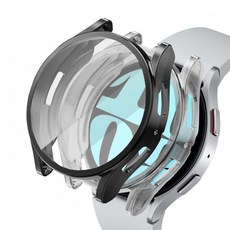 Luarmo Galaxy Watch 相容全覆蓋保護殼 2入組, 黑色, 透明