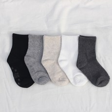 Dear Socks 兒童鬆緊素色中筒襪5雙組