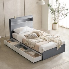 서울소호 멜로우 침대 프레임 단품 방문설치, 그레이화이트