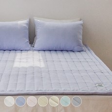 yesbedding 韓國製蓬鬆柔軟超細纖維莫代爾水洗床墊, 藍色
