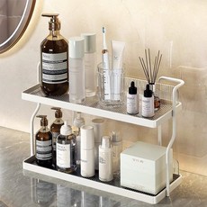 Macojay 免鑽孔雙層多用途整理架, 白色, 1個