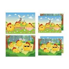 Mongdang圓雞撕頁素描本 2種*3入組, 345 x 248 毫米, 26張