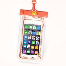 하이어리 스마일 스마트폰 방수팩, 오렌지, 1개