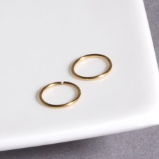 젤루나 써지컬 초슬림 심플 기본 논볼링 링귀걸이 8 x 0.8 mm P-18 2p