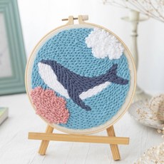 活智慧打針法式刺繡製作材料套組, 1套, 03 藍鯨