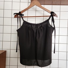 디아미뇽 여성용 샬롯 린넨 파파야 끈 나시