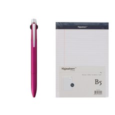 JETSTREAM Prime 圓珠筆 SXE3-3000 0.5 毫米 + 打孔法律紙 50 張 B5, 粉色（圓珠筆），白色（富貴記事本）, 1套