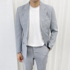 男款Moose格紋休閒婚禮西裝外套