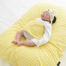 제이앤제나 역류방지 쿠션커버 + 쿠션솜 세트, 후르츠체크옐로우