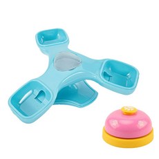 狗狗來玩吧 龍捲風寵物碗 + 訓練用鈴鐺套組, 隨機出貨, 1套