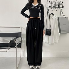 jalbba jean 女款雙段褲長Reit細褶側邊摺疊兩穿半寬褲