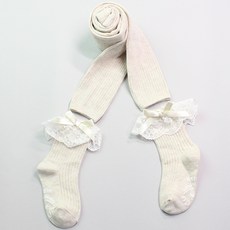 COCOMODERN 女童羅紋亮麗蝴蝶結可拆式褲襪 + 防滑襪子套組