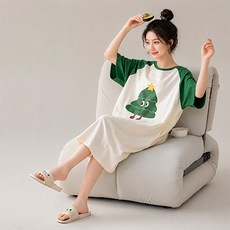 I CAN SIMPLE 孕婦空氣棉舒適連身睡裙 K款