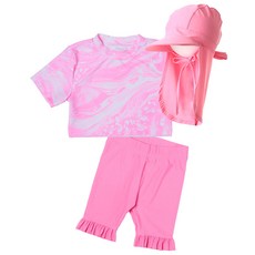 Versoa女童款荷葉邊防曬衣帽子 3件組