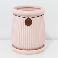 도시정원 모던 원턱 스트라이프 롱단지 화분 세트 537, 핑크, 1세트