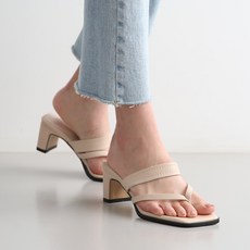 Dangolunni 女款粗跟夾腳拖鞋, 235, 淺褐色