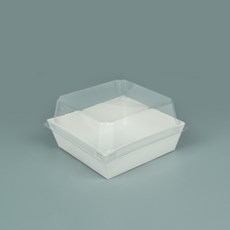 천운패키지 브런치정사각 용기 소 세트, 화이트, 50세트