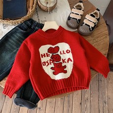 U-vely 兒童 Dakani 圓領卡通圖案針織毛衣