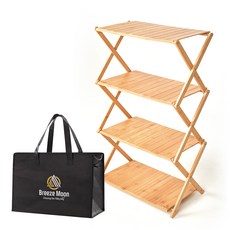 Breeze Moon 第二代木質露營層架 一般型 + 高級收納袋, 混合色, 1套