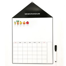 Lifesweet 冰箱磁吸月曆 月間行程板 + 磁性筆 + 迷你蔬菜5件組