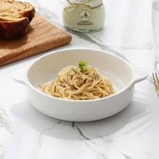 ssueim Sodam圓形雙柄深焗烤盤 M號, 白色, 2件