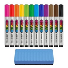 PENMAX 白板筆 209 12色 + 白板擦, 12支, 混色