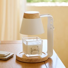 Ein.D Signature木質定時融蠟燈 + 120g大豆蠟燭組合, 檸檬薰衣草, 白木(融蠟燈)