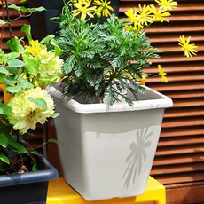 Dometopia 園藝花盆+底盤套組, 1個, 淺灰色