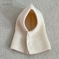 By Damsumi 小狗巴拉克拉法帽針織帽, 象牙白