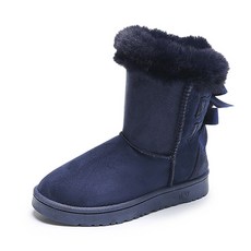 女款蝴蝶結中高筒雪靴