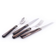 EME 拿破崙系列 西式韓式單人餐具組 棕色, 1組, 餐匙+餐叉+餐刀+筷子