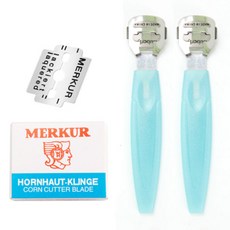 플로리빙 굳은살제거 발 각질 면도기 블루 2p + 면도날 10p 세트, 1세트