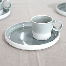 Reichenbach Nomus 義式濃縮咖啡杯盤組 056414-00050, 白色 + 灰色, 1套