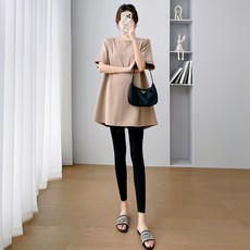 UNHEVE 圓領保暖孕婦短袖T恤