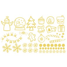 聖誕裝飾貼紙 選項2, 金色