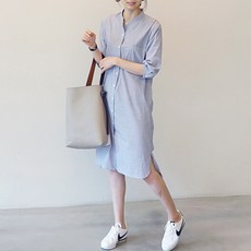 패션나비 백라인 브이넥 꼬임 포인트 임산부 7부소매 셔츠 원피스