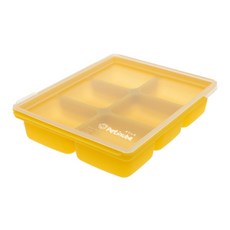 Petinube 韓國製矽膠副食品冷凍分裝盒 多功能方塊 6格 芥末黃 1入, 1個, 60ml