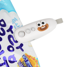 올릭 휴대용 비닐 봉지 충전식 가정용 스마일 캐릭터 미니 실링기, 화이트, 1개