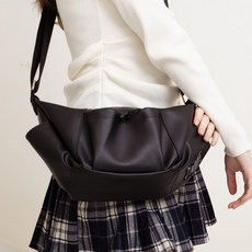 peeps 男女通用 Supernova Hobo 皮革斜背包, BLACK