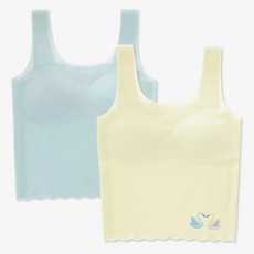 Juniday 女童無痕長版馬卡龍學生Bra Top 2件組