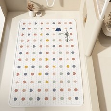 Daysoy 多款設計吸盤式浴室浴缸防滑墊 70 x 40 cm, 03 花與愛心星星, 1個