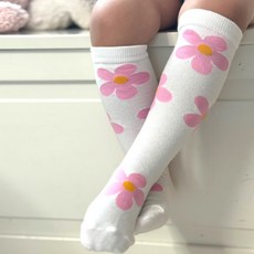 설레발 아동용 미끄럼방지 빅플라워 니삭스