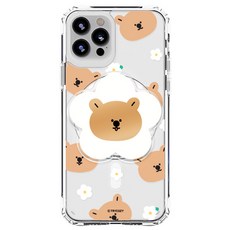 트라이코지 동물꽃 패턴 젤하드 마그네틱 케이스 + 투명 마그네틱톡