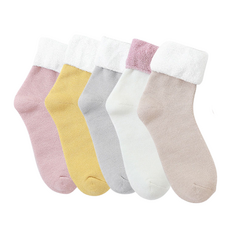 孕婦撞色保暖襪5件組 D18, 1組