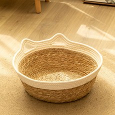 Daysoy 貓咪亮點色籃子, 1個, 白色