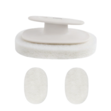 퀵살림 찌든때 식기 주방용 디쉬 스펀지 수세미 화이트 14 x 9 x 5.5 cm + 스펀지 2p 세트, 1세트