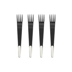 Bogen 韓國製糖用茶叉, 霧面黑 + 白色(手柄), 4個