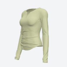 Dasa.com 女款V領修身運動長袖T恤