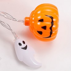 Veracai LED萬聖節鬼魂燈串 30燈 + 南瓜燈串 30燈 套組, 混合顏色, 1套